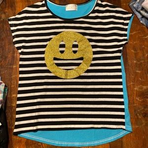 Smiley face striped shirt